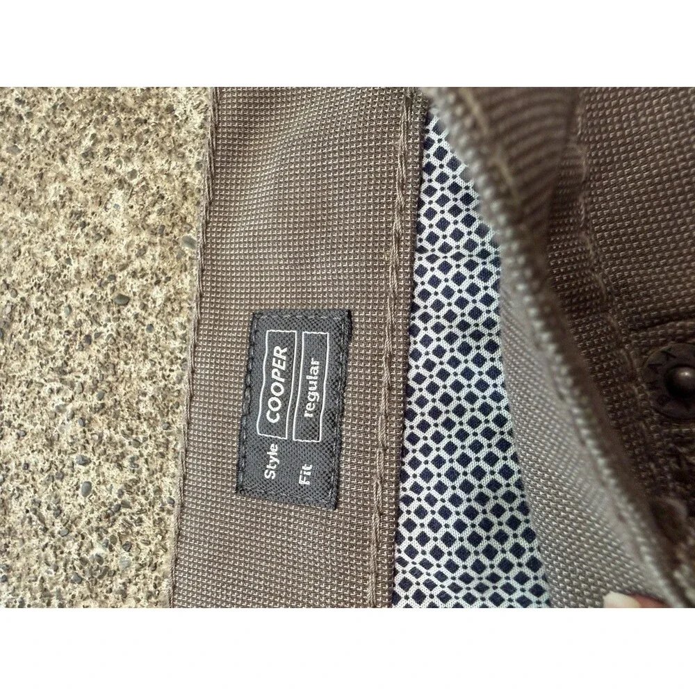 Brax Style Cooper Regular Fit Mens Pants 35 Tan Tri-Tone Flex Micro Check
